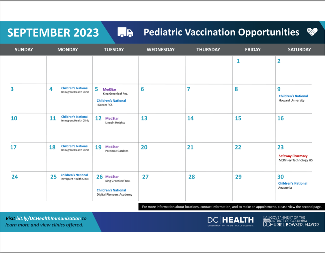 September Pediatric Vaccination Opportunities 